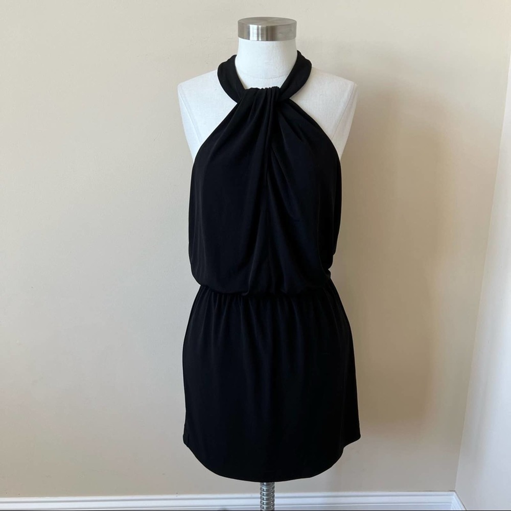 TRINA TURK Halter Neck Stretch Mini Dress - Size 4 - Black 14504